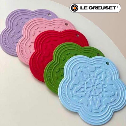 法國 LE CREUSET 🌸矽膠花形法式防燙隔熱墊 ✨一套4個