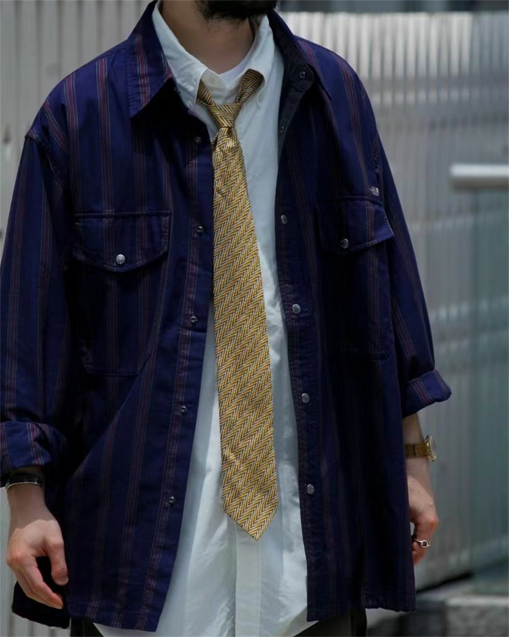 TNF Purple Label Regimental Stripe Field Shirt 紫標間條長䄂恤衫 - HLY & CHOCCICO