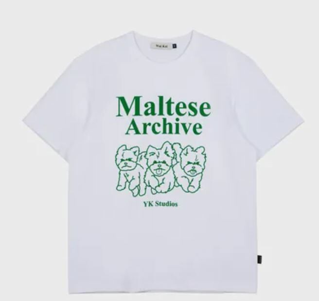 韓國直送Waikei Maltese Archive Line Graphic Half Tee  - 5 Color theot 2F D-2 LALAPIPO