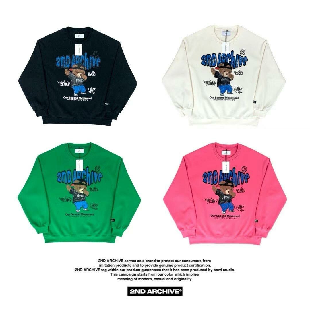 韓國直送🇰🇷 2ND ARCHIVE HipHop Bear Sweatshirt | 4 Color
