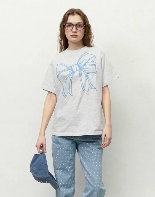 【一口價$282/件】韓國潮牌RonRon BIG RIBBON LINE T SHIRT  -5 Color