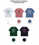 韓國直送Waikei Maltese Archive Line Graphic Half Tee  - 5 Color theot 2F D-2 LALAPIPO