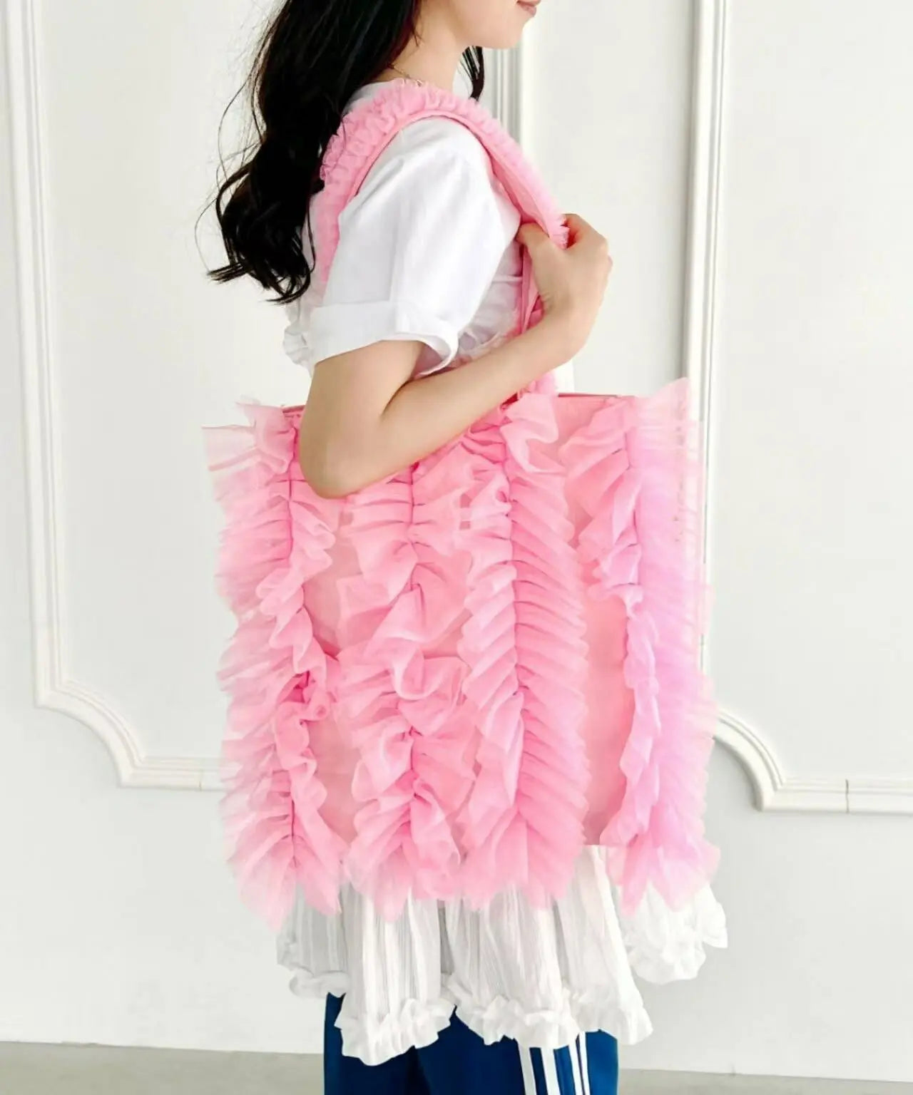 日本直送Volume tulle tote bag