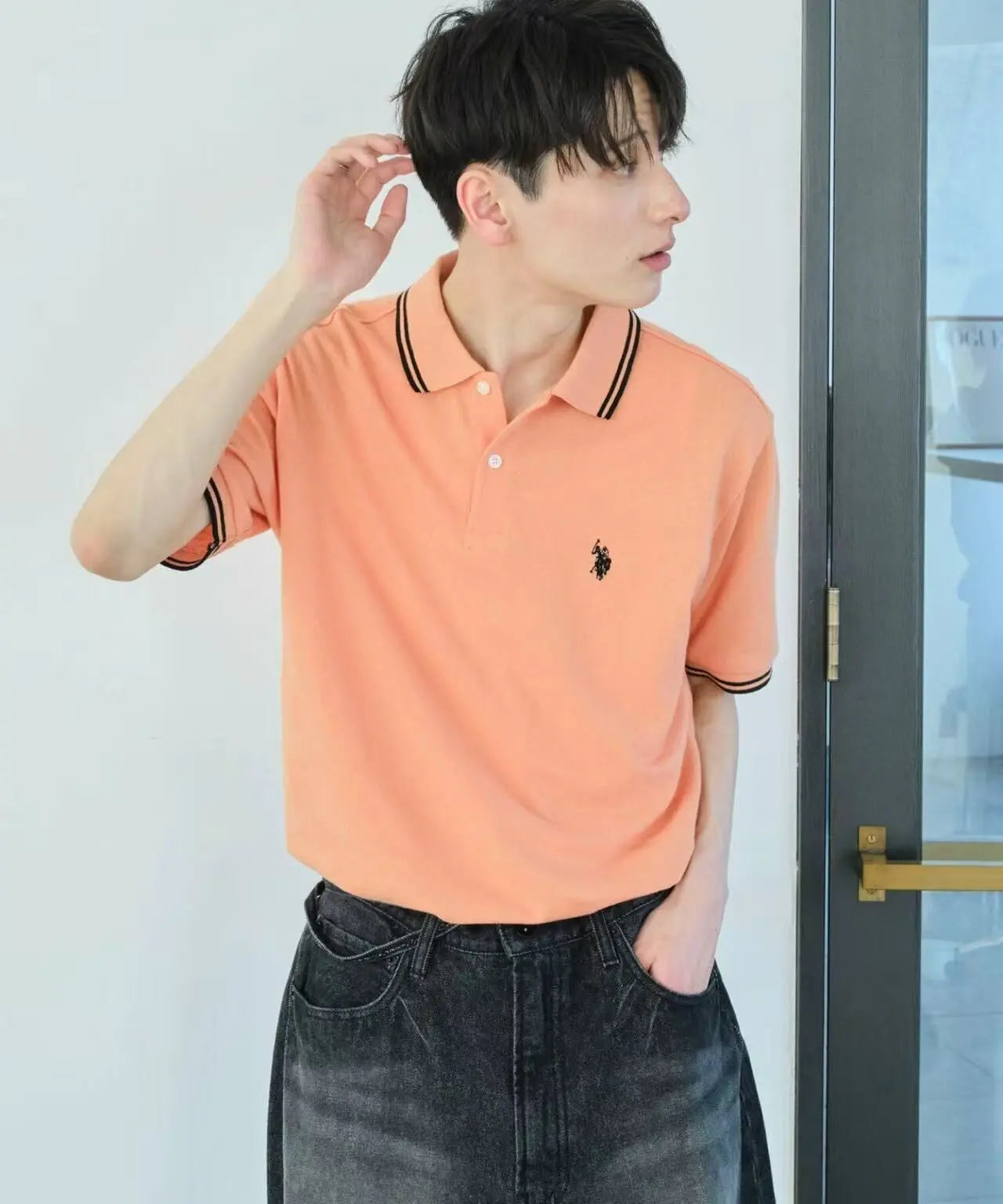日本直送USPOLO Line Polo Shirt WEGO LADY'S