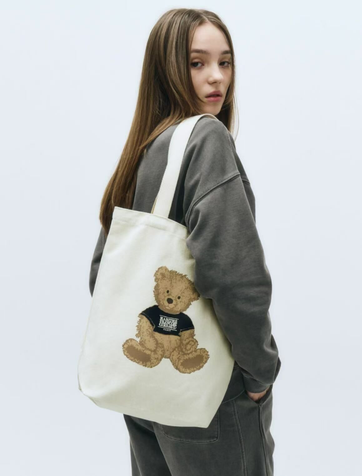 韓國直送MARITHE DOODLE BEAR ECO BAG 韩国大熊