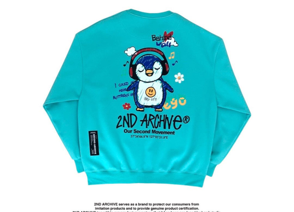 【一口價$370/件】🇰🇷韓國直送🇰🇷 2ND ARCHIVE Headset Penguin MTM Sweatshirt 2ND ARCHIVE