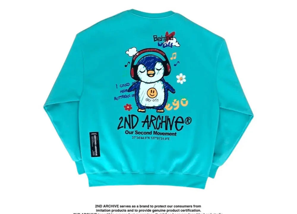 【一口價$370/件】🇰🇷韓國直送🇰🇷 2ND ARCHIVE Headset Penguin MTM Sweatshirt 2ND ARCHIVE