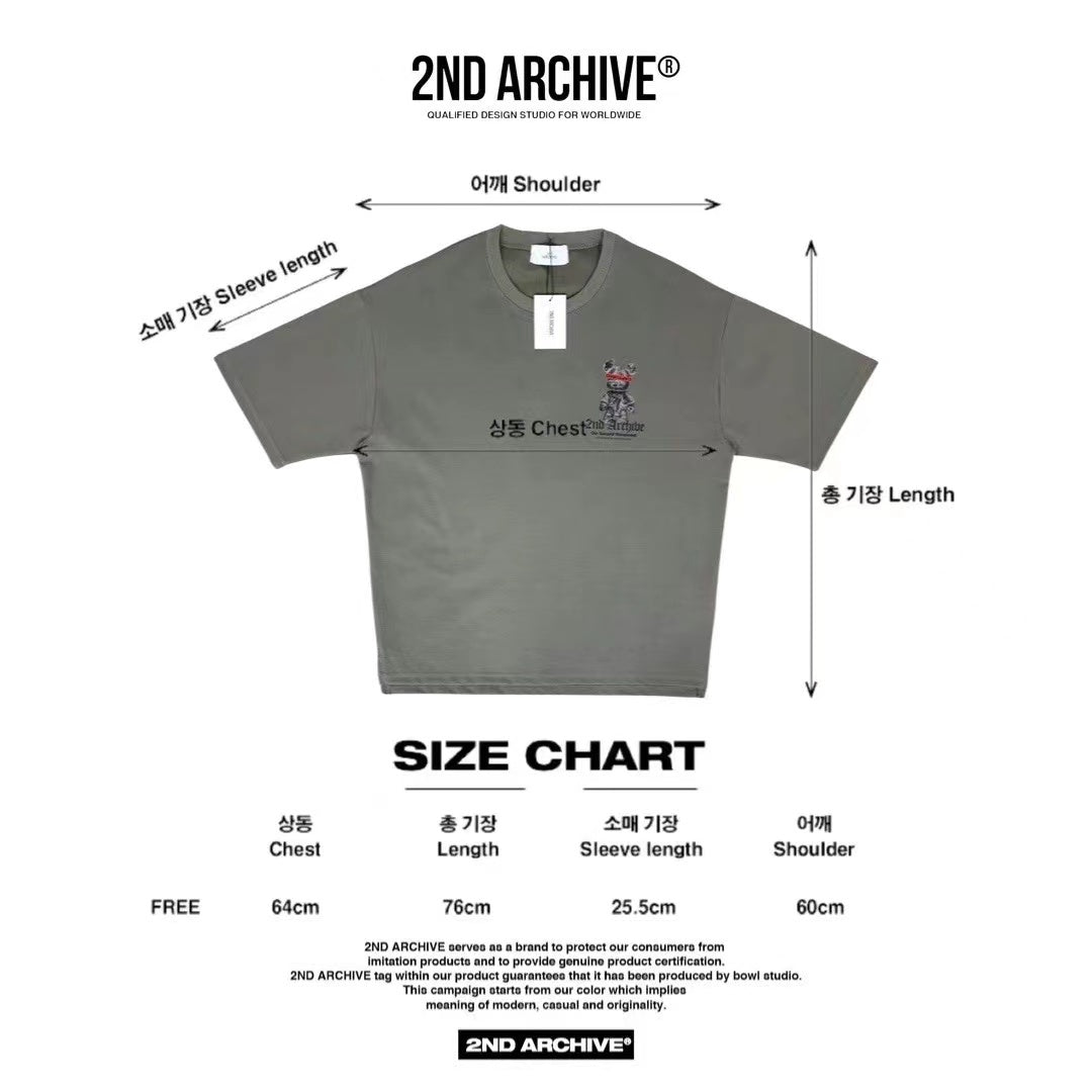 【一口價$277/件】🇰🇷韓國直送🇰🇷 2ND ARCHIVE Captured Bear T-shirt - 3 Color APM 537 BOWL