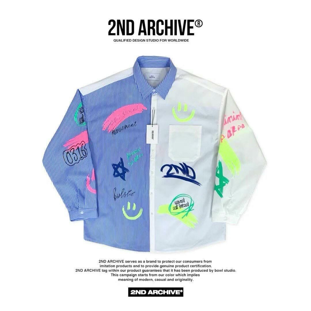 【一口價$399/件】🇰🇷韓國直送🇰🇷 2ND ARCHIVE Half Painting Print Shirt 2ND ARCHIVE