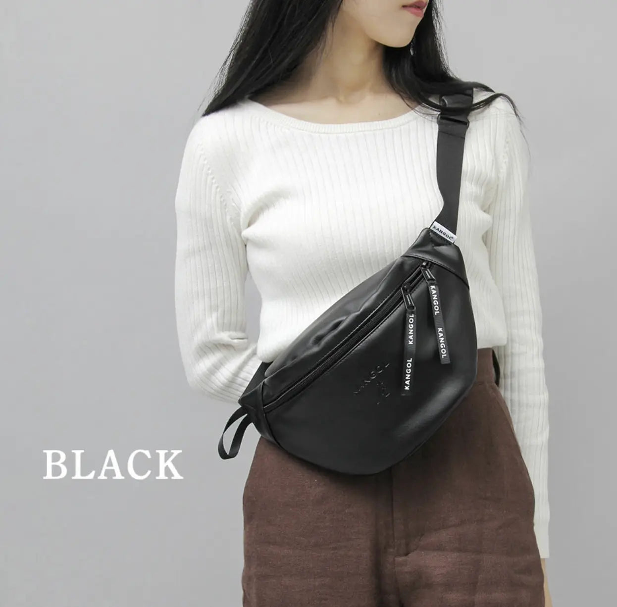 日本直送Kangol PU Leather Waist Bag kangol (Rakuten)
