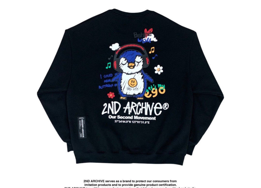 【一口價$370/件】🇰🇷韓國直送🇰🇷 2ND ARCHIVE Headset Penguin MTM Sweatshirt 2ND ARCHIVE