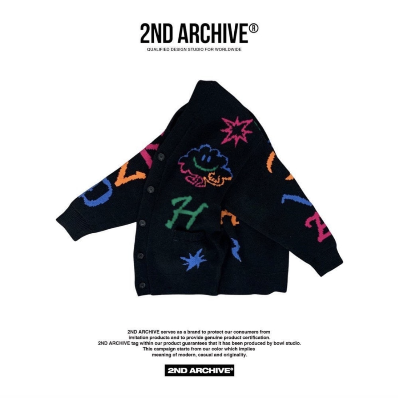 【一口價$410/件】🇰🇷韓國直送🇰🇷 2ND ARCHIVE Cloud Cartoon Cardigan 2ND ARCHIVE