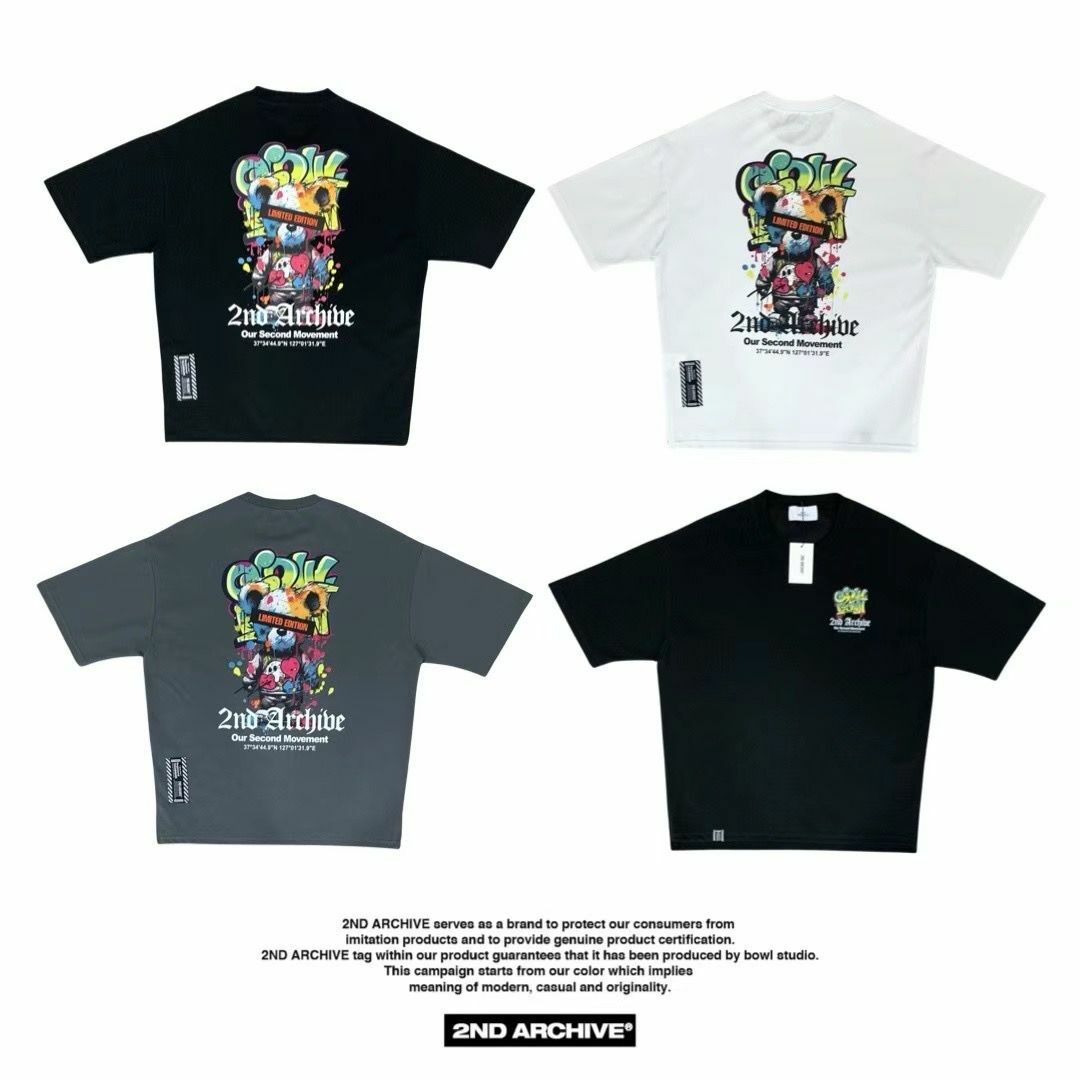韓國直送🇰🇷 2ND ARCHIVE Drawing Bear T-shirt -3 Color