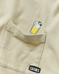 CHUMS Drink Logo  pocket Long sleeve T-shirt Ny