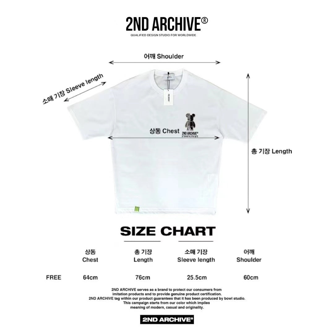 【一口價$277/件】🇰🇷韓國直送🇰🇷 2ND ARCHIVE Half Bear  T-shirt - 4 Color