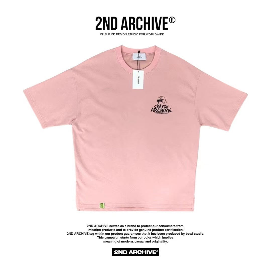 【一口價$277/件】🇰🇷韓國直送🇰🇷 2ND ARCHIVE Crayon Cat Short Sleeve Tee - 4 Color