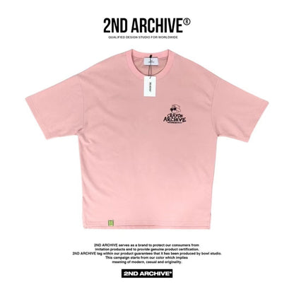 【一口價$277/件】🇰🇷韓國直送🇰🇷 2ND ARCHIVE Crayon Cat Short Sleeve Tee - 4 Color