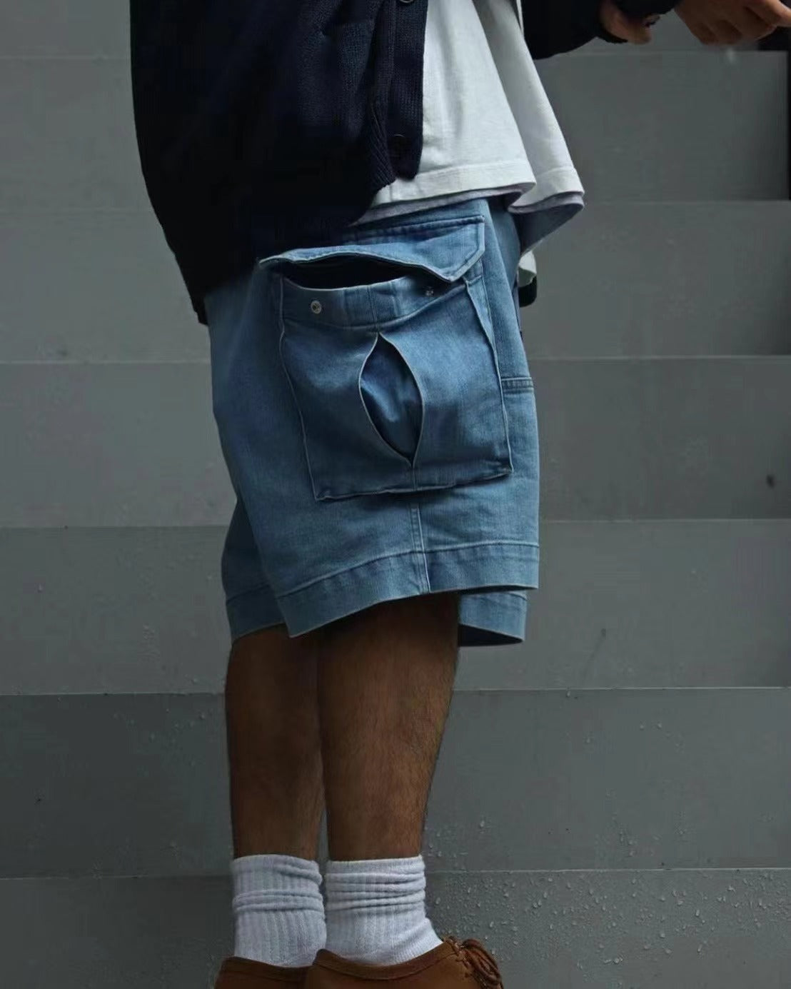 TNF PURPLE LABEL Webbing Belt Denim Cargo Shorts NT4308N 港口工廠