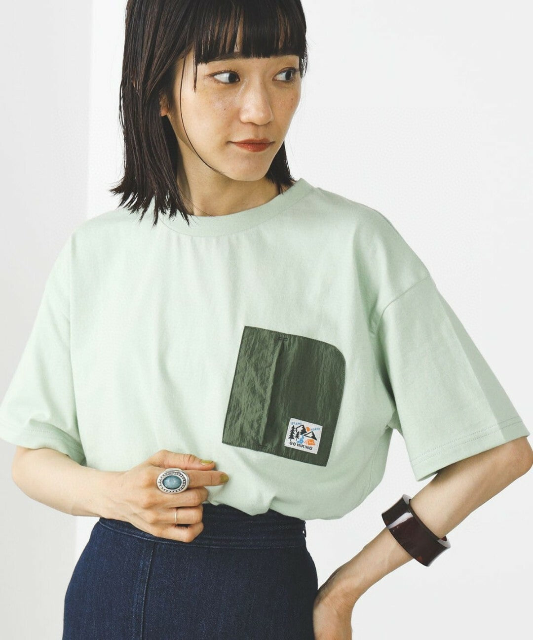 日本直送BEAMS HEART OUTDOOR POCKET TEE