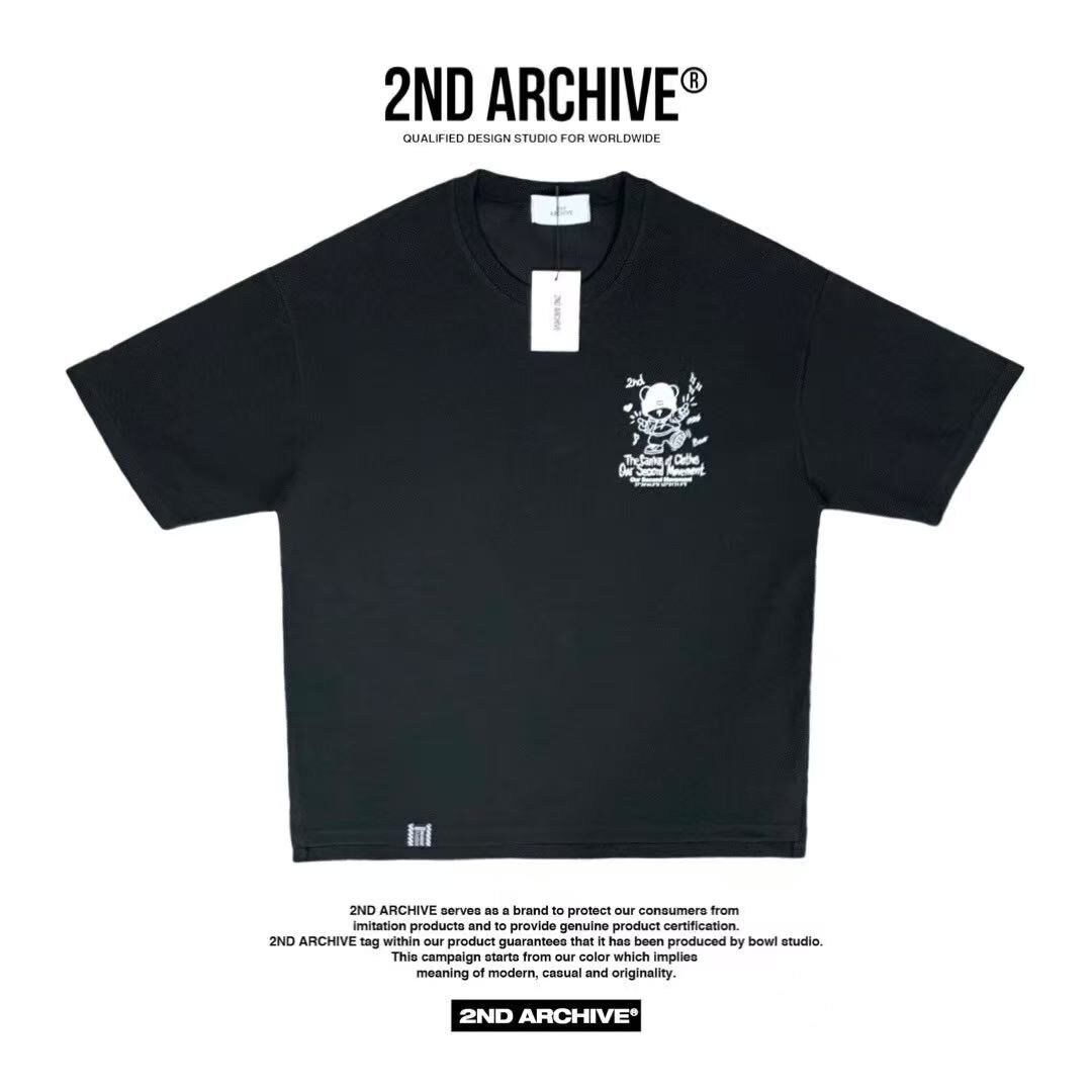 韓國直送 2ND ARCHIVE Black Beanie Teddy Bear Tee