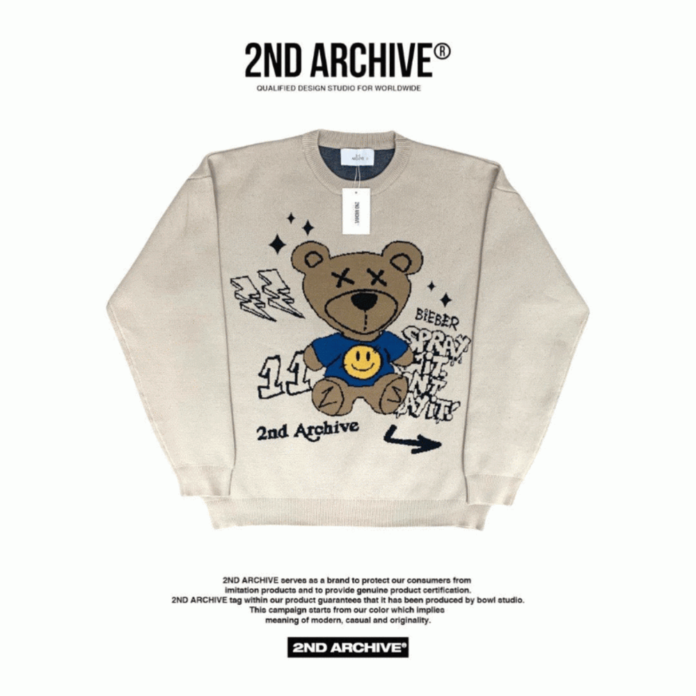 韓國直送🇰🇷 2ND ARCHIVE Thunder Bear Jacquard Knit Sweater