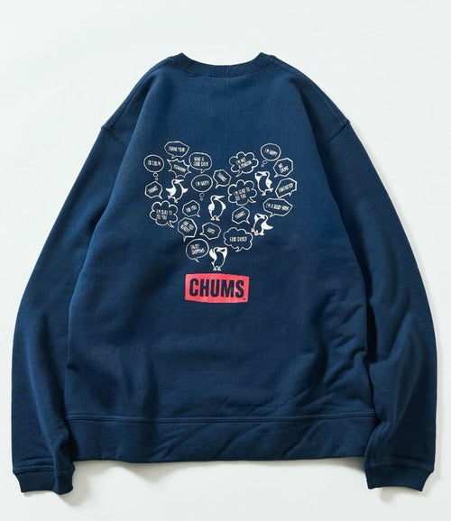 CHUMS Random Booby Bird Back Print Crew Neck Sweatshirt