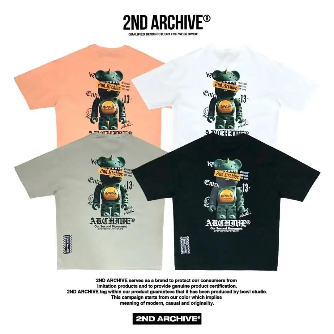 韓國直送 2ND ARCHIVE Dinosaur Terry Bear Graffiti T-shirt