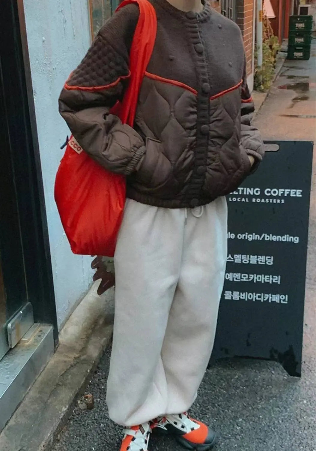 韓國直送Patchwork Quilted Jacket FRANCO 미누