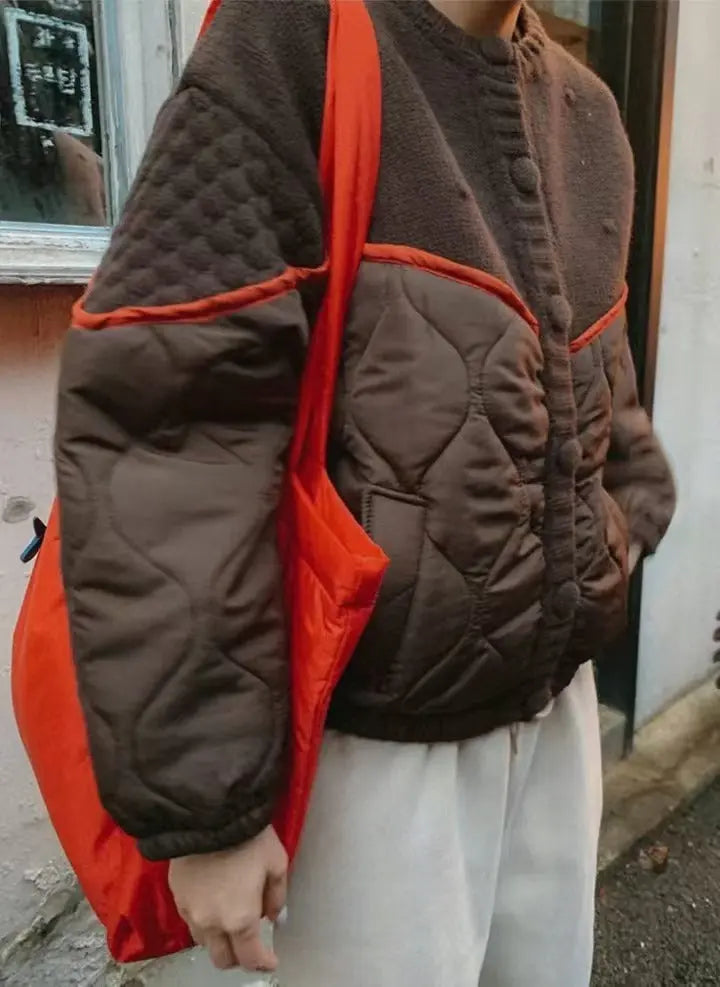 韓國直送Patchwork Quilted Jacket