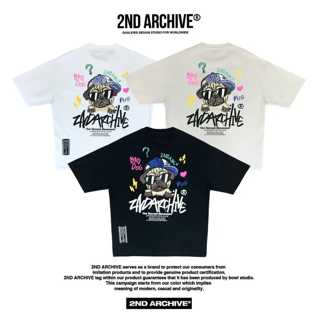 韓國直送 2ND ARCHIVE Pug Crayon Tee HLY & CHOCCICO