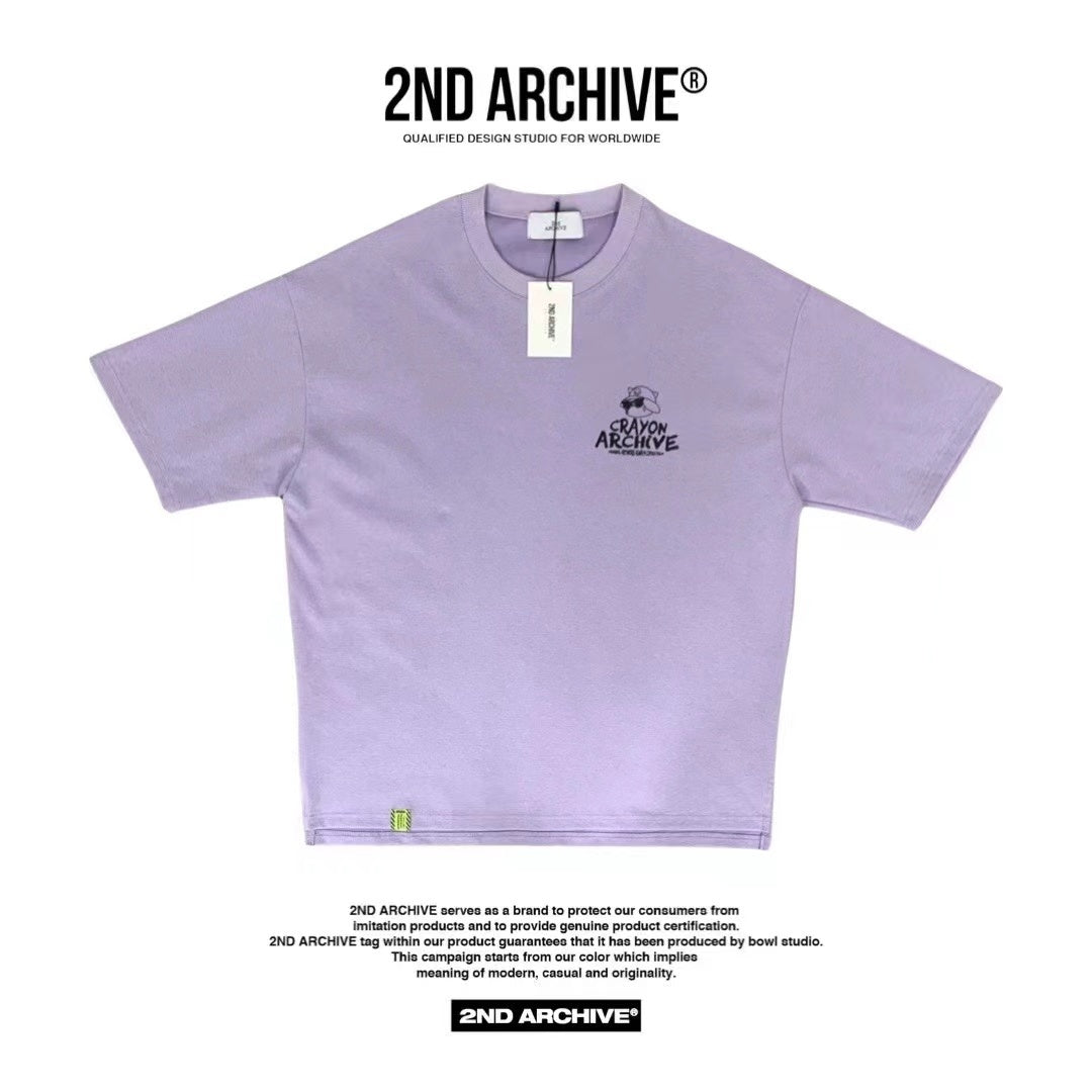 【一口價$277/件】🇰🇷韓國直送🇰🇷 2ND ARCHIVE Crayon Cat Short Sleeve Tee - 4 Color
