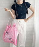日本直送Ribbon embroidered tote bag HANNA
