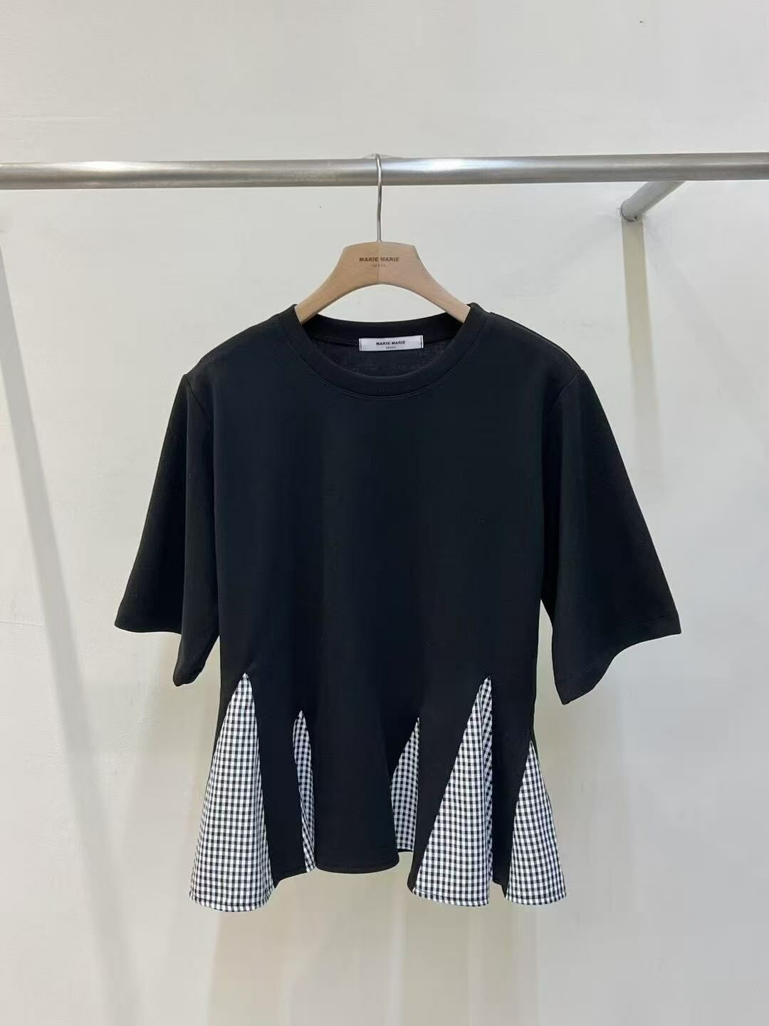 韓國直送Casual Gingham Detail Top