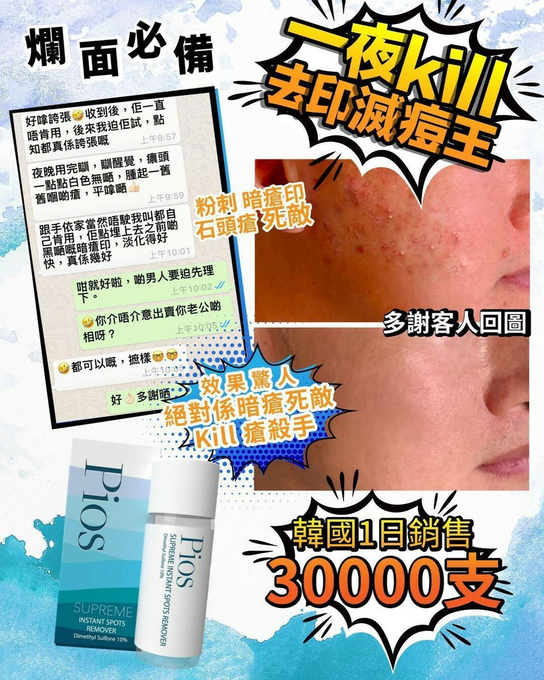 PIOS瞬時去痘淨膚精華 ｜一夜KILL 去印滅痘王 | HLY & CHOCCICO