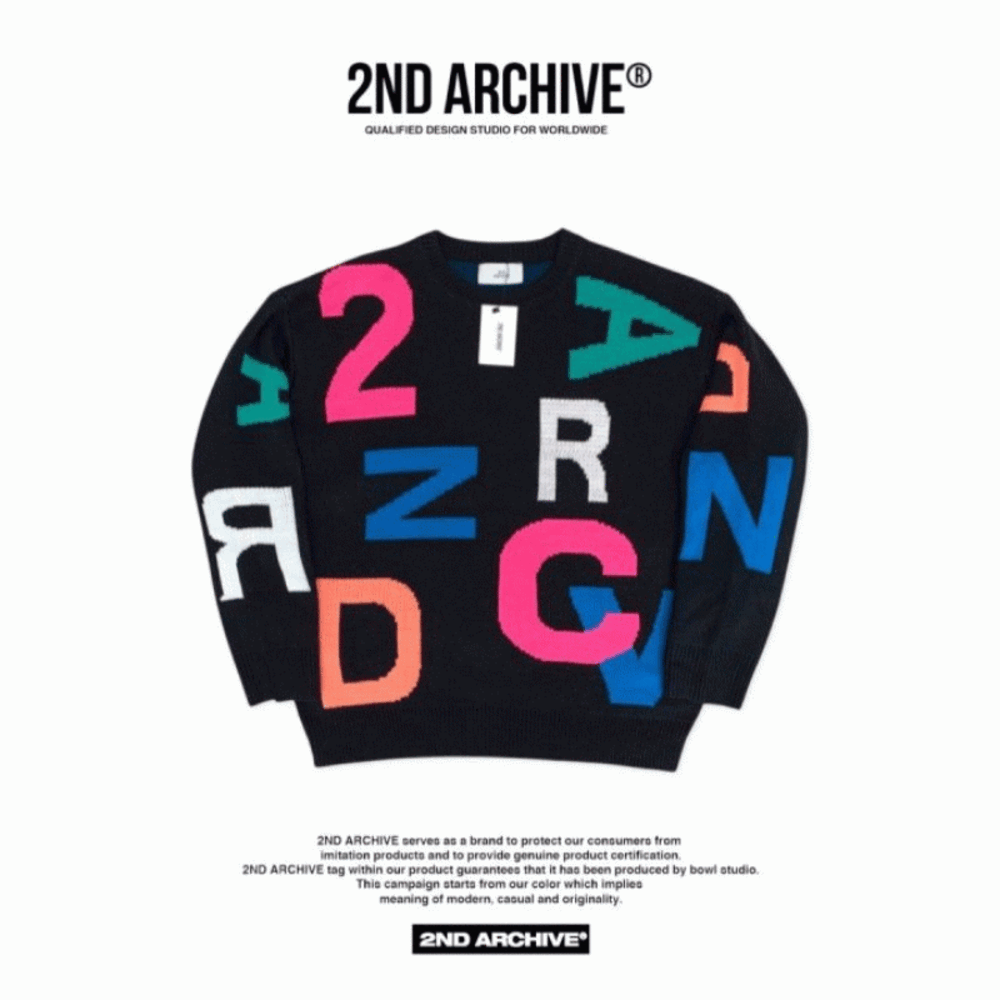 韓國直送🇰🇷 2ND ARCHIVE Alphabet Logo Knit Sweater