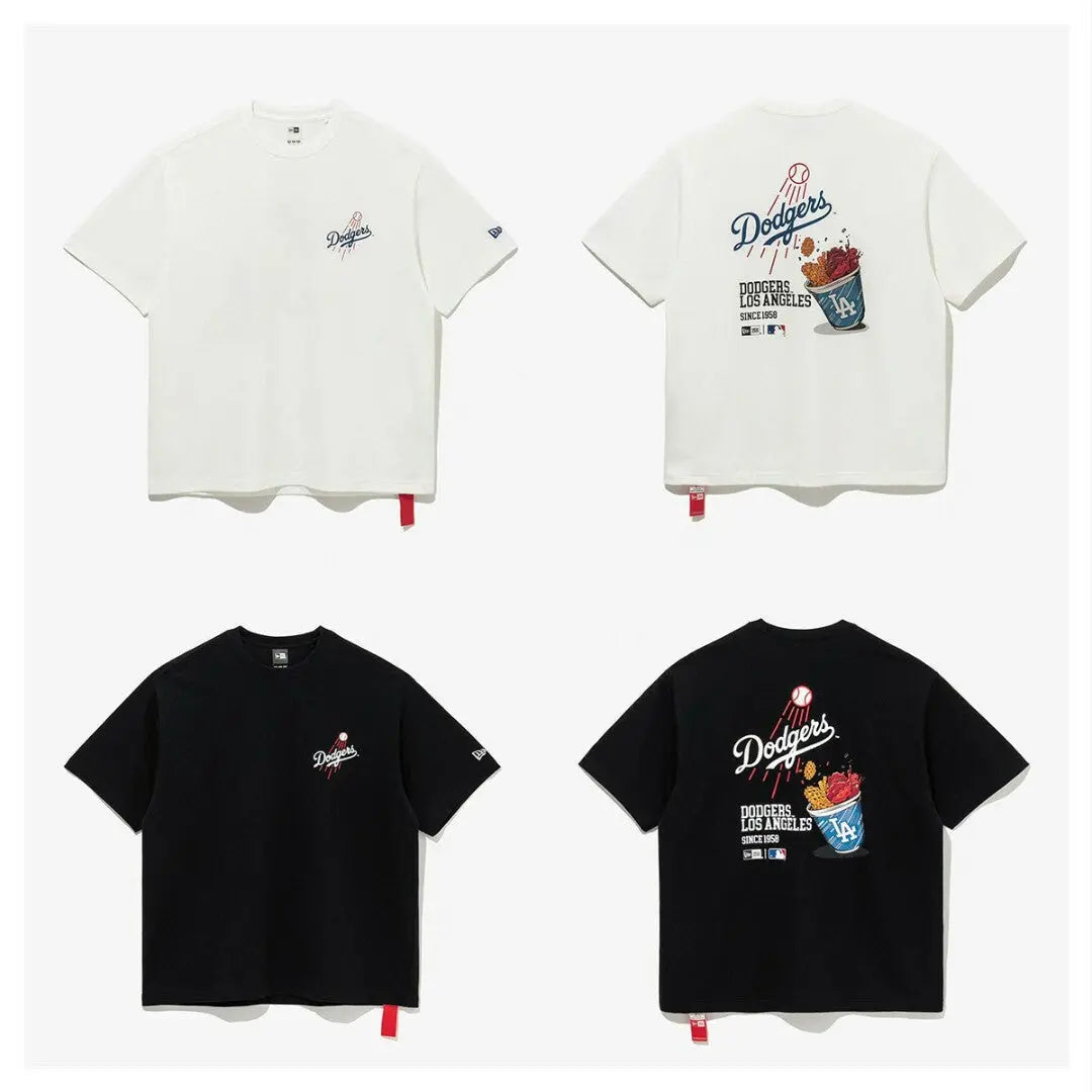 New Era Dodgers Cheer Food  Tee