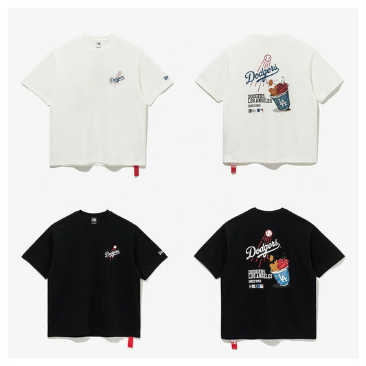New Era Dodgers Cheer Food  Tee