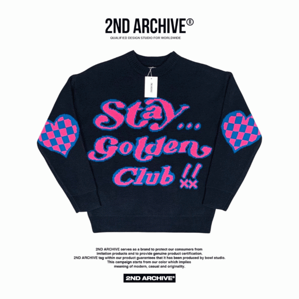 韓國直送🇰🇷 2ND ARCHIVE Stay Gonden Club Jacquard Knit Sweater