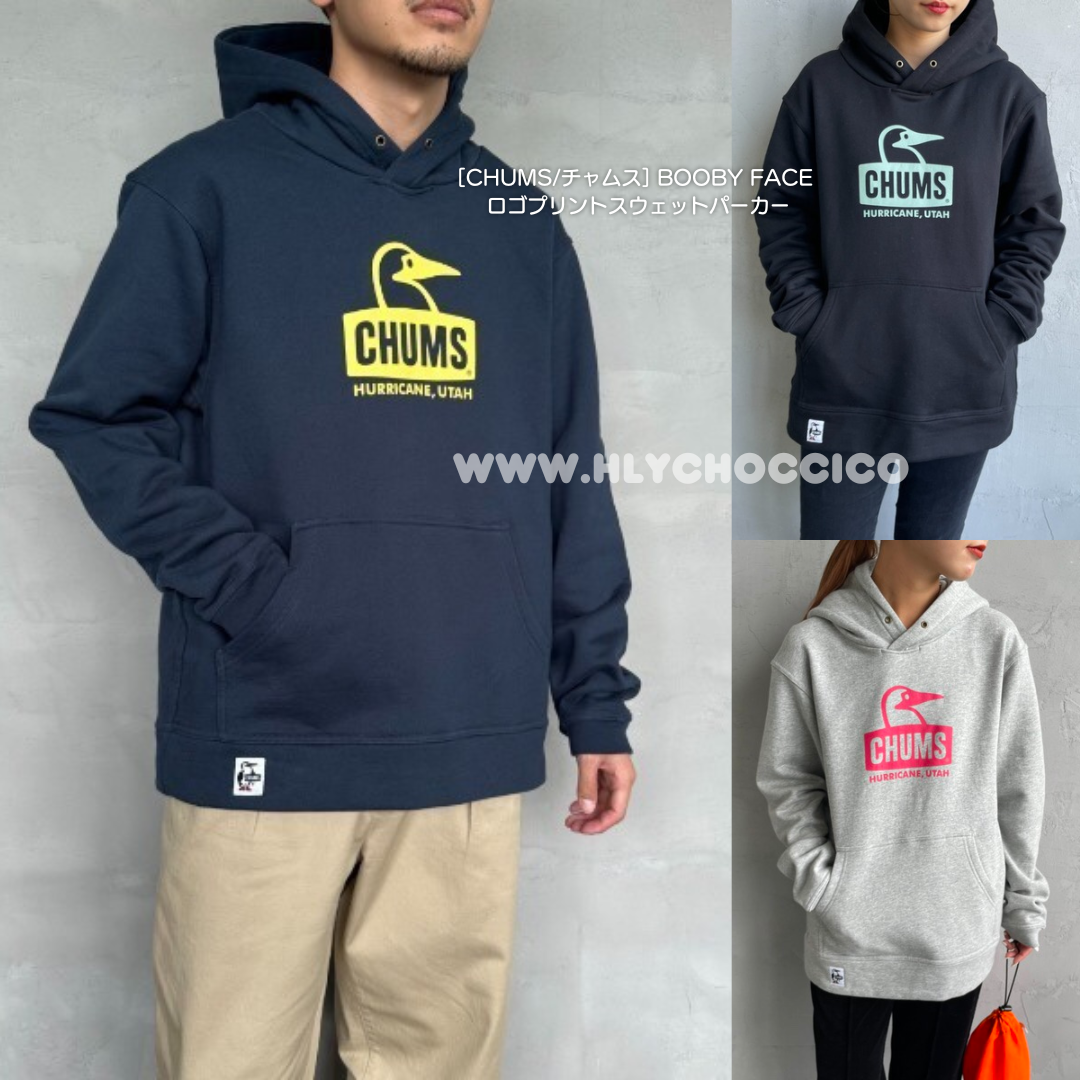 CHUMS BOOBY FACE logo print sweatshirt hoodie 連帽衛衣