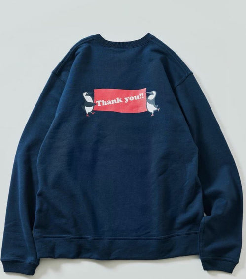 CHUMS Thanks you Back Print Crew Neck Sweatshirt