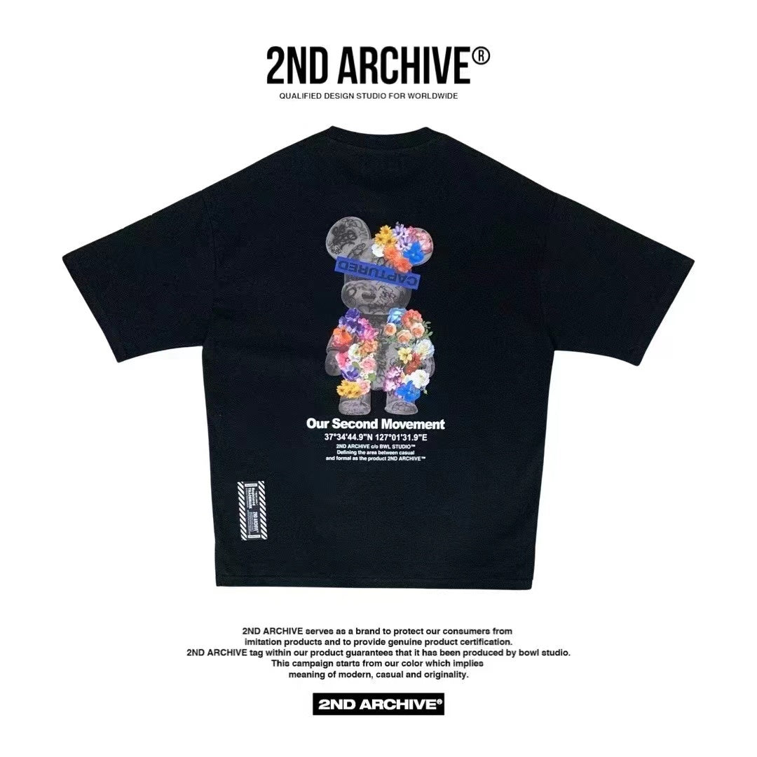 【一口價$277/件】🇰🇷韓國直送🇰🇷 2ND ARCHIVE Bear flower T-shirt - 4 Color APM 537 BOWL