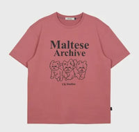 韓國直送Waikei Maltese Archive Line Graphic Half Tee  - 5 Color theot 2F D-2 LALAPIPO