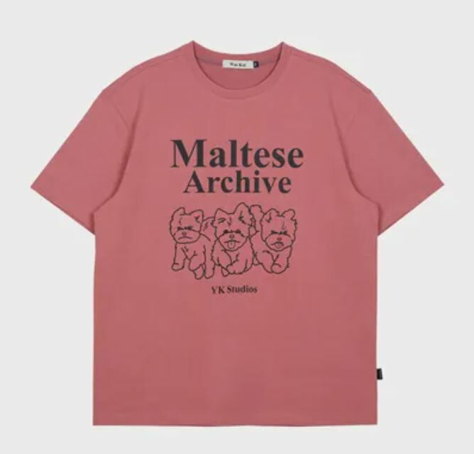 韓國直送Waikei Maltese Archive Line Graphic Half Tee  - 5 Color