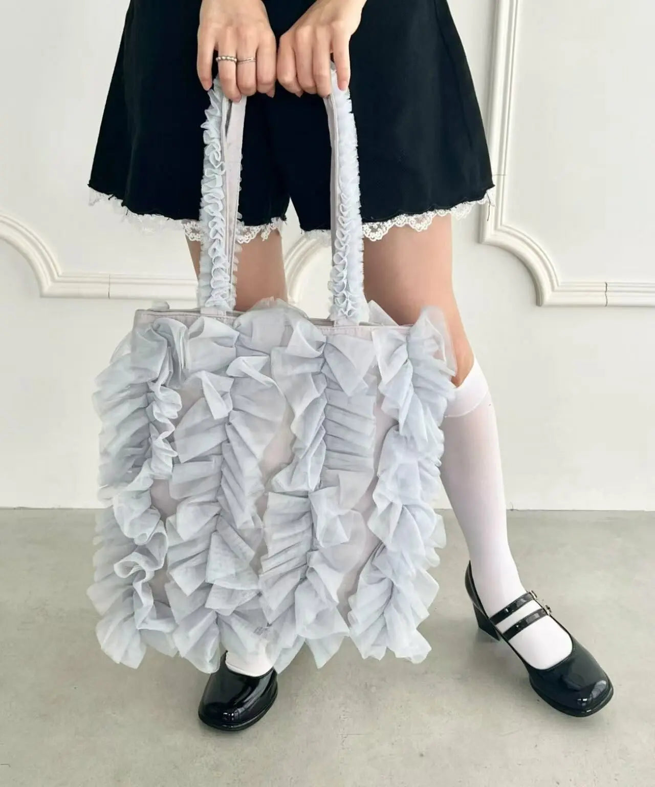 日本直送Volume tulle tote bag HANNA