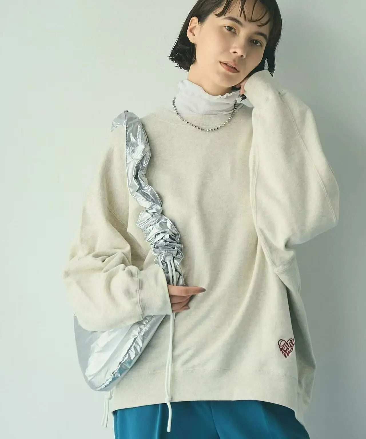 日本直送Coen heart motif embroidered sweatshirt
