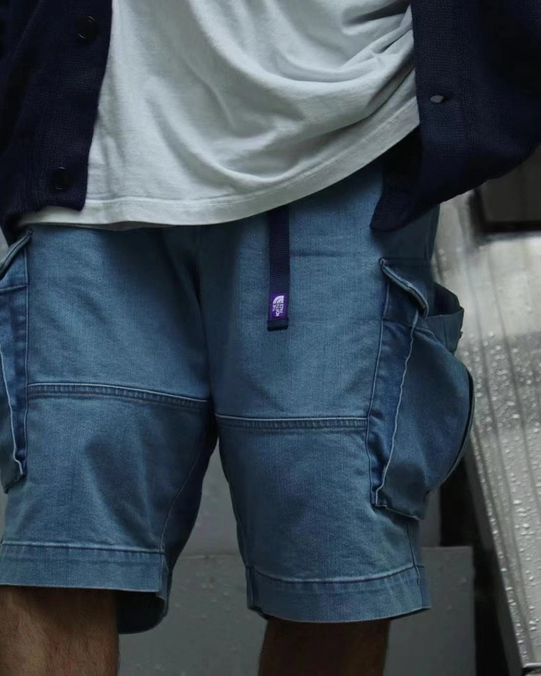 TNF PURPLE LABEL Webbing Belt Denim Cargo Shorts NT4308N 港口工廠