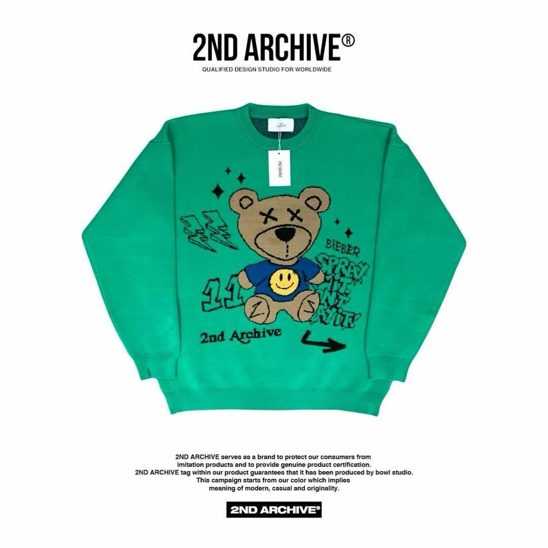 【一口價$408/件】🇰🇷韓國直送🇰🇷 2ND ARCHIVE Thunder Bear Jacquard Knit Sweater 2ND ARCHIVE