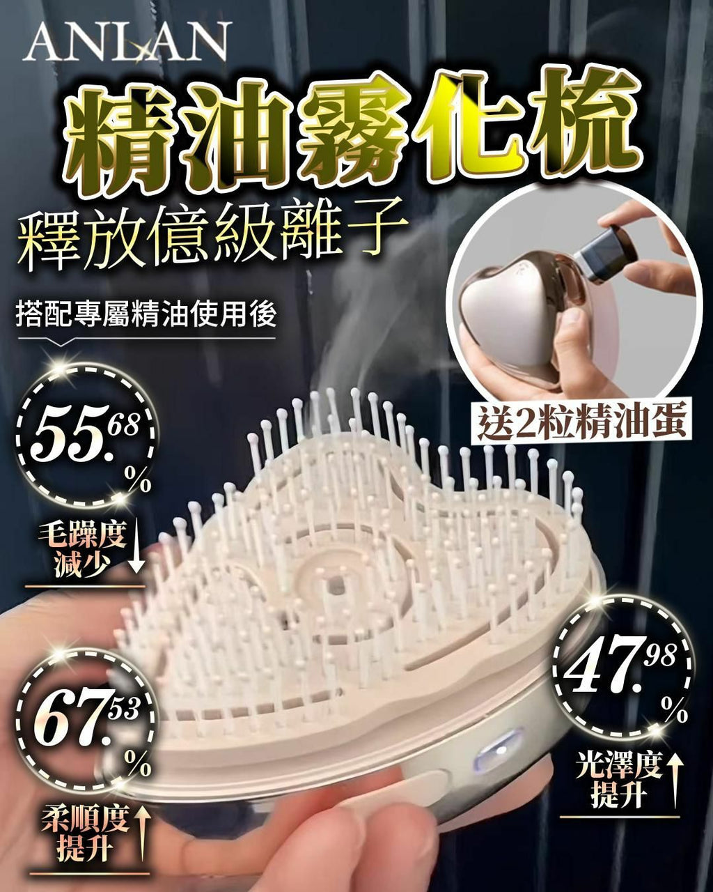 Anlan霧化梳❤️送2粒精油蛋