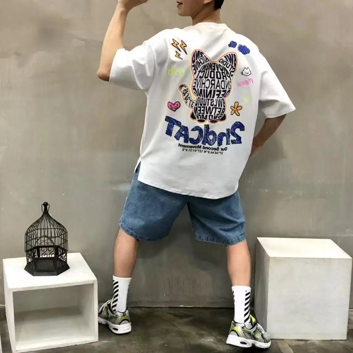韓國直送 2ND ARCHIVE Lettering Cat Tee HLY & CHOCCICO