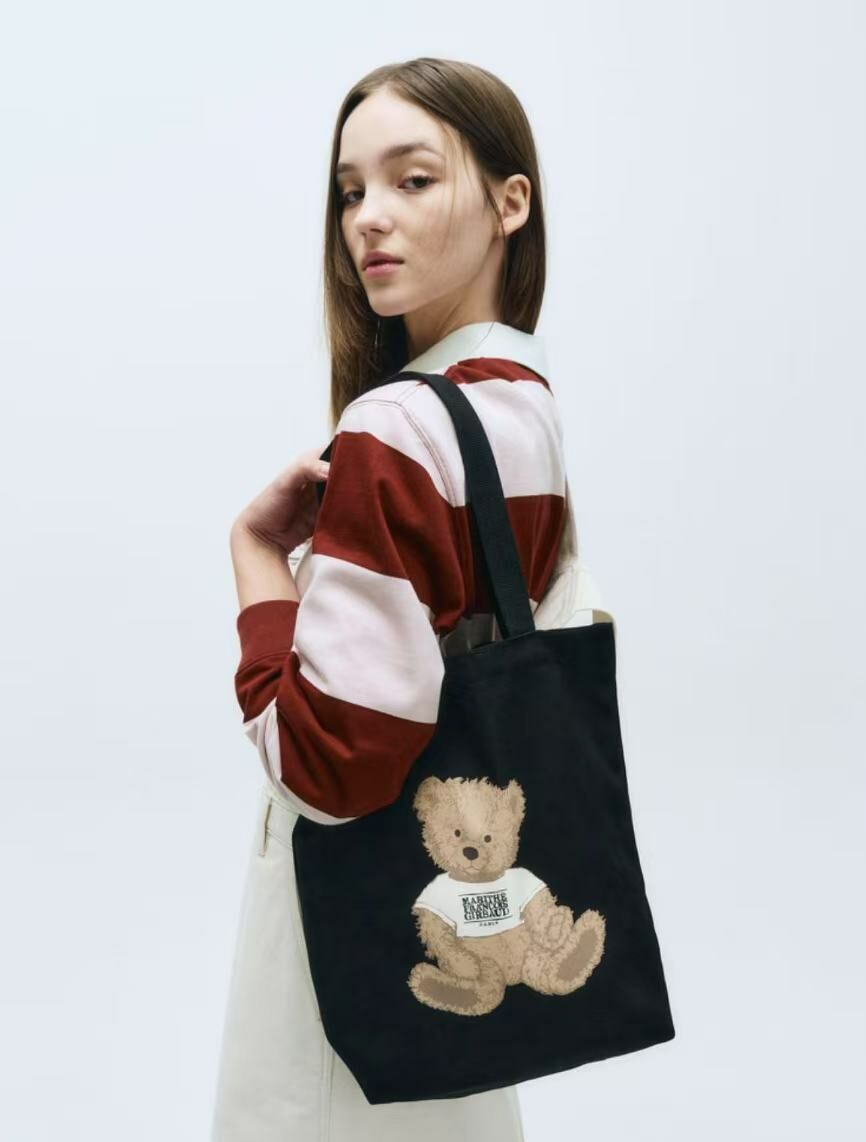 韓國直送MARITHE DOODLE BEAR ECO BAG 韩国大熊